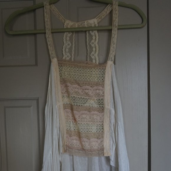 Free People White Lace Tank Top - Picture 1 of 4